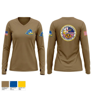 Womens Long Sleeve Vneck Shirt, Navy Reserve Center Delaware, Navy, Teamtime, Team time, sublimation, custom sports apparel, team uniforms, spirit wear, spiritwear, sports uniforms, custom shirts, team store, custom team store, fundraiser sports, apparel fundraiser