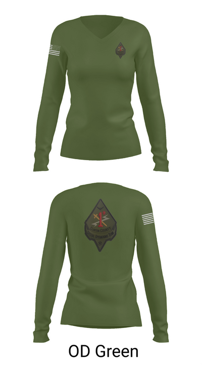 Clinton County SOT 49271130 Women's Long Sleeve V-neck Shirt - 54