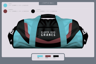 Duffle Bag, Cranes, Spirit Store, Teamtime, Team time, sublimation, custom sports apparel, team uniforms, spirit wear, spiritwear, sports uniforms, custom shirts, team store, custom team store, fundraiser sports, apparel fundraiser
