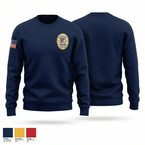 Crew Neck Sweatshirt, Parma Department of Public Safety, Fire Department, Teamtime, Team time, sublimation, custom sports apparel, team uniforms, spirit wear, spiritwear, sports uniforms, custom shirts, team store, custom team store, fundraiser sports, apparel fundraiser