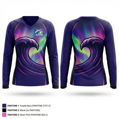 North Shore Surge 36413075 Women's Long Sleeve V-neck Shirt - 1