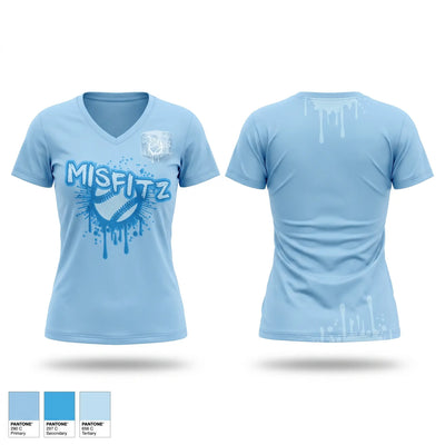 MISFITZ Women's Short Sleeve V-neck Shirt - 1