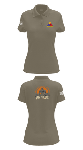 Womens Short Sleeve Performance Polo, 261st War Pigeons, Army, Teamtime, Team time, sublimation, custom sports apparel, team uniforms, spirit wear, spiritwear, sports uniforms, custom shirts, team store, custom team store, fundraiser sports, apparel fundraiser
