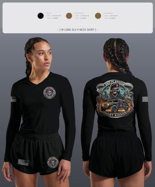 Womens Long Sleeve Vneck Shirt, Ghost Riders, , Teamtime, Team time, sublimation, custom sports apparel, team uniforms, spirit wear, spiritwear, sports uniforms, custom shirts, team store, custom team store, fundraiser sports, apparel fundraiser