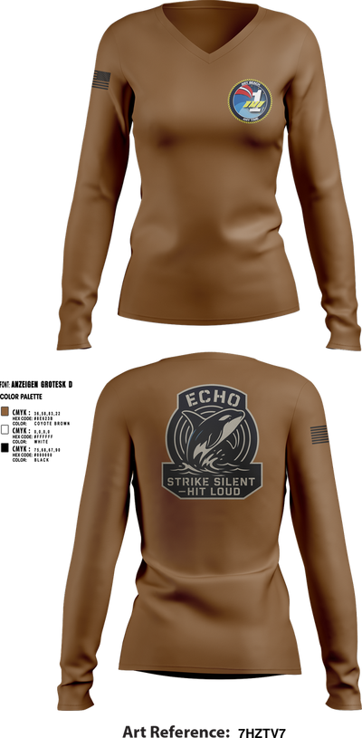 BMU1 70801816 Women's Long Sleeve V-neck Shirt - 1