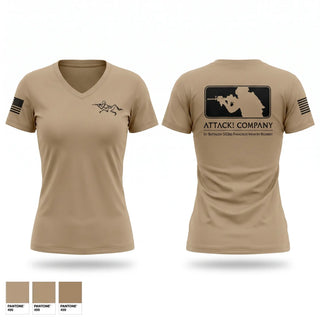 Womens Short Sleeve Vneck Shirt, Attack Company, Army, Teamtime, Team time, sublimation, custom sports apparel, team uniforms, spirit wear, spiritwear, sports uniforms, custom shirts, team store, custom team store, fundraiser sports, apparel fundraiser