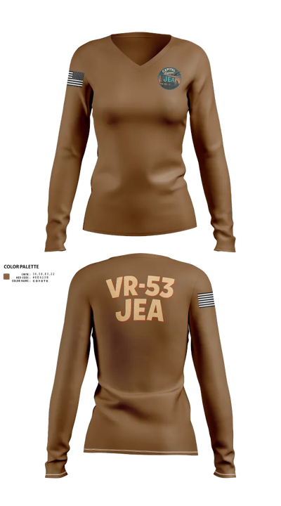 VR-53 68911207 Women's Long Sleeve V-neck Shirt - 22