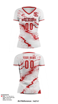 Saranac Lake Red Storm Volleyball 33177463 Women's Short Sleeve V-neck Shirt - 2