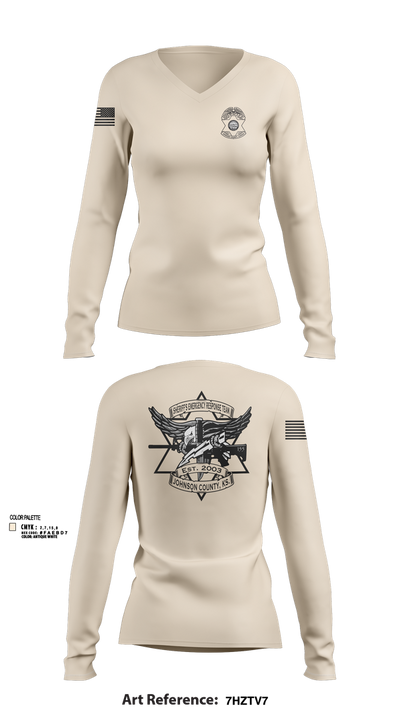 sert 65452085 Women's Long Sleeve V-neck Shirt - 103