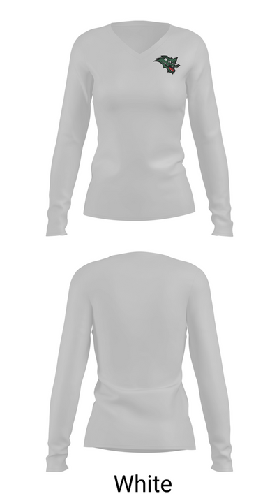Conifer Lobos Baseball 33151461 Women's Long Sleeve V-neck Shirt - 16