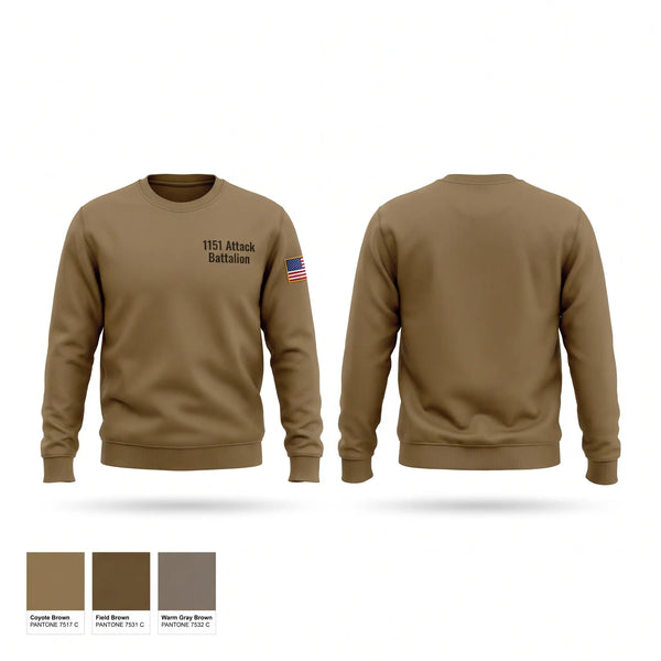Crew Neck Sweatshirt, 1-151 Attack Battalion, Army, Teamtime, Team time, sublimation, custom sports apparel, team uniforms, spirit wear, spiritwear, sports uniforms, custom shirts, team store, custom team store, fundraiser sports, apparel fundraiser