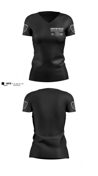 Womens Short Sleeve Vneck Shirt, Houston Police Northeast Patrol, Police, Teamtime, Team time, sublimation, custom sports apparel, team uniforms, spirit wear, spiritwear, sports uniforms, custom shirts, team store, custom team store, fundraiser sports, apparel fundraiser