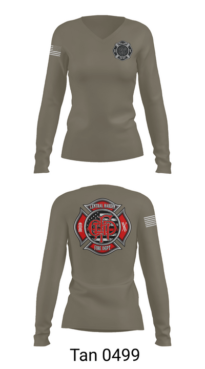 Central 9971313 Women's Long Sleeve V-neck Shirt - 77