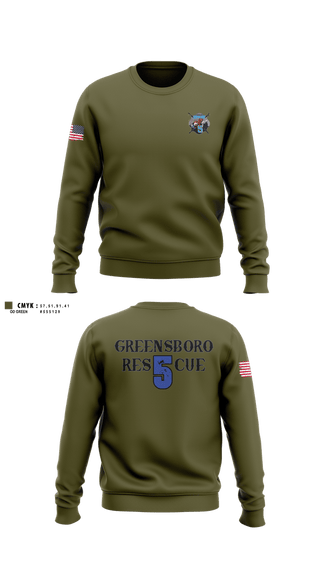 Crew Neck Sweatshirt, Greensboro Fire Department Rescue 5, Fire Department, Teamtime, Team time, sublimation, custom sports apparel, team uniforms, spirit wear, spiritwear, sports uniforms, custom shirts, team store, custom team store, fundraiser sports, apparel fundraiser