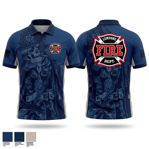 Short Sleeve Performance Polo, Lemoore Volunteer Fire Department, Fire Department, Teamtime, Team time, sublimation, custom sports apparel, team uniforms, spirit wear, spiritwear, sports uniforms, custom shirts, team store, custom team store, fundraiser sports, apparel fundraiser
