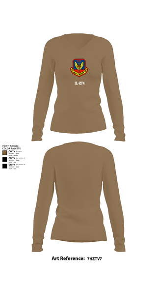 Womens Long Sleeve Vneck Shirt, IL-274, Air Force, Teamtime, Team time, sublimation, custom sports apparel, team uniforms, spirit wear, spiritwear, sports uniforms, custom shirts, team store, custom team store, fundraiser sports, apparel fundraiser