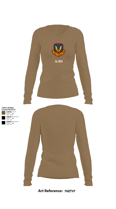IL-274 48789751 Women's Long Sleeve V-neck Shirt - 2