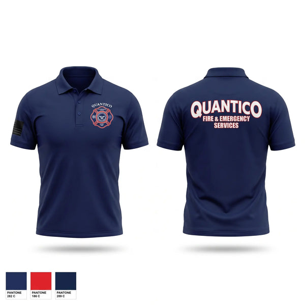 Short Sleeve Performance Polo, Quantico Fire and Emergency Services, Fire Department, Teamtime, Team time, sublimation, custom sports apparel, team uniforms, spirit wear, spiritwear, sports uniforms, custom shirts, team store, custom team store, fundraiser sports, apparel fundraiser