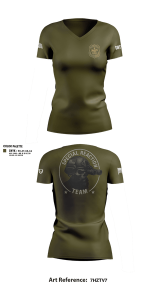Womens Short Sleeve Vneck Shirt, MP GBI 49th 2nd Platoon, Army, Teamtime, Team time, sublimation, custom sports apparel, team uniforms, spirit wear, spiritwear, sports uniforms, custom shirts, team store, custom team store, fundraiser sports, apparel fundraiser