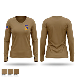 Womens Long Sleeve Vneck Shirt, 1-222d, Army, Teamtime, Team time, sublimation, custom sports apparel, team uniforms, spirit wear, spiritwear, sports uniforms, custom shirts, team store, custom team store, fundraiser sports, apparel fundraiser