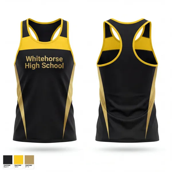 Mens Track Singlet, Whitehorse High school, Track & Field, Teamtime, Team time, sublimation, custom sports apparel, team uniforms, spirit wear, spiritwear, sports uniforms, custom shirts, team store, custom team store, fundraiser sports, apparel fundraiser