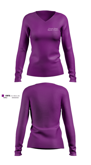 Womens Long Sleeve Vneck Shirt, Greater Hope Baptist Church, , Teamtime, Team time, sublimation, custom sports apparel, team uniforms, spirit wear, spiritwear, sports uniforms, custom shirts, team store, custom team store, fundraiser sports, apparel fundraiser