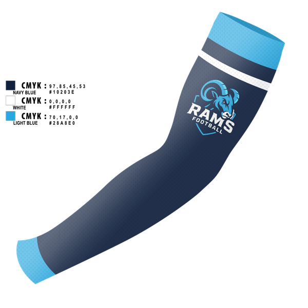 Arm Sleeve, Rams Football, , Teamtime, Team time, sublimation, custom sports apparel, team uniforms, spirit wear, spiritwear, sports uniforms, custom shirts, team store, custom team store, fundraiser sports, apparel fundraiser