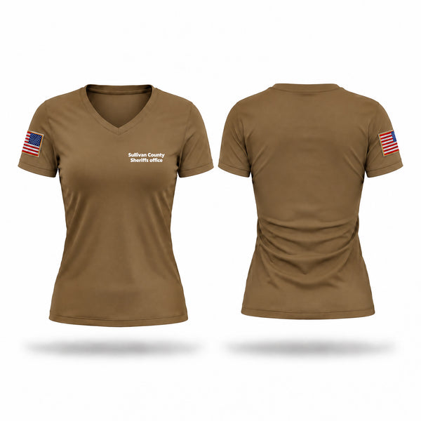 Womens Short Sleeve Vneck Shirt, Sullivan County Sheriffs office, Police, Teamtime, Team time, sublimation, custom sports apparel, team uniforms, spirit wear, spiritwear, sports uniforms, custom shirts, team store, custom team store, fundraiser sports, apparel fundraiser