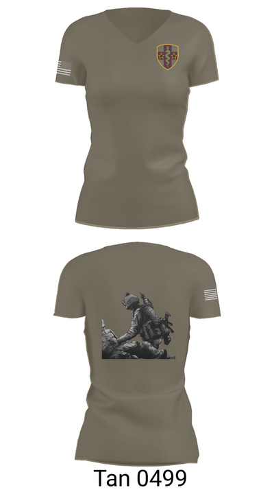7455th MORU 95873552 Women's Short Sleeve V-neck Shirt - 68