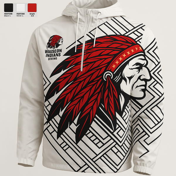 Windbreaker, Wauseon Indians Diving, Swimming, Teamtime, Team time, sublimation, custom sports apparel, team uniforms, spirit wear, spiritwear, sports uniforms, custom shirts, team store, custom team store, fundraiser sports, apparel fundraiser