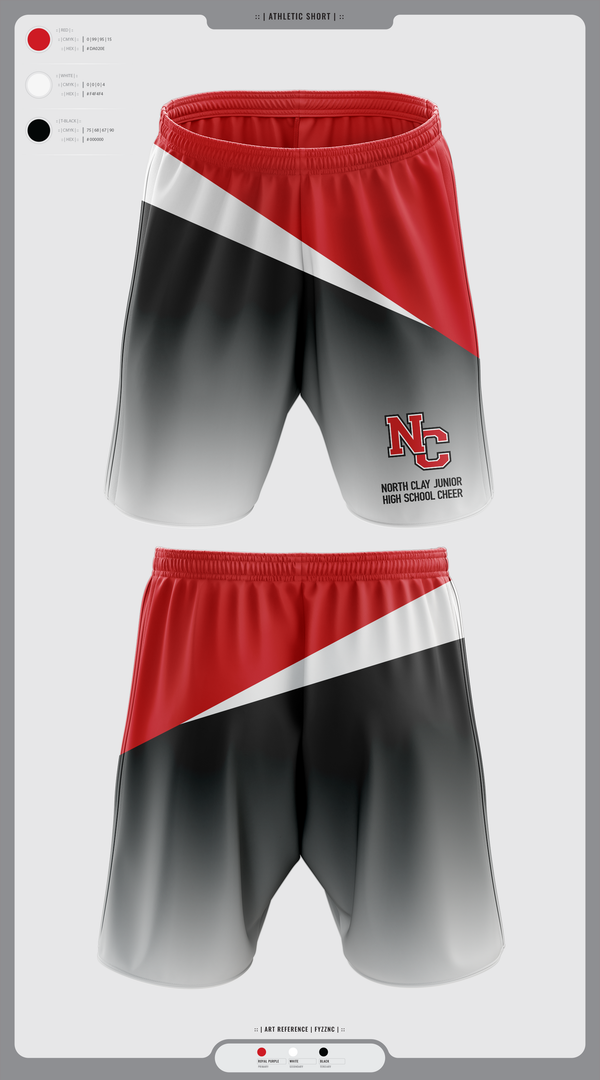 Athletic Shorts With Pockets, North Clay Junior High School Cheer, Cheer, Teamtime, Team time, sublimation, custom sports apparel, team uniforms, spirit wear, spiritwear, sports uniforms, custom shirts, team store, custom team store, fundraiser sports, apparel fundraiser