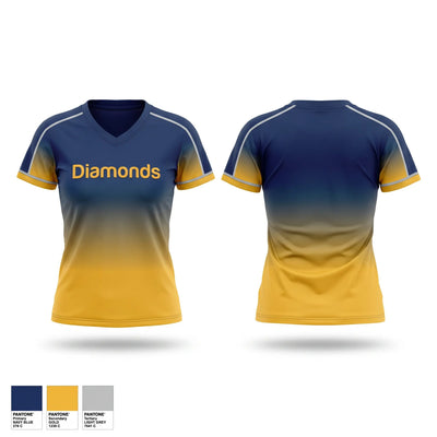 Diamonds 82194391 Women's Short Sleeve V-neck Shirt - 1