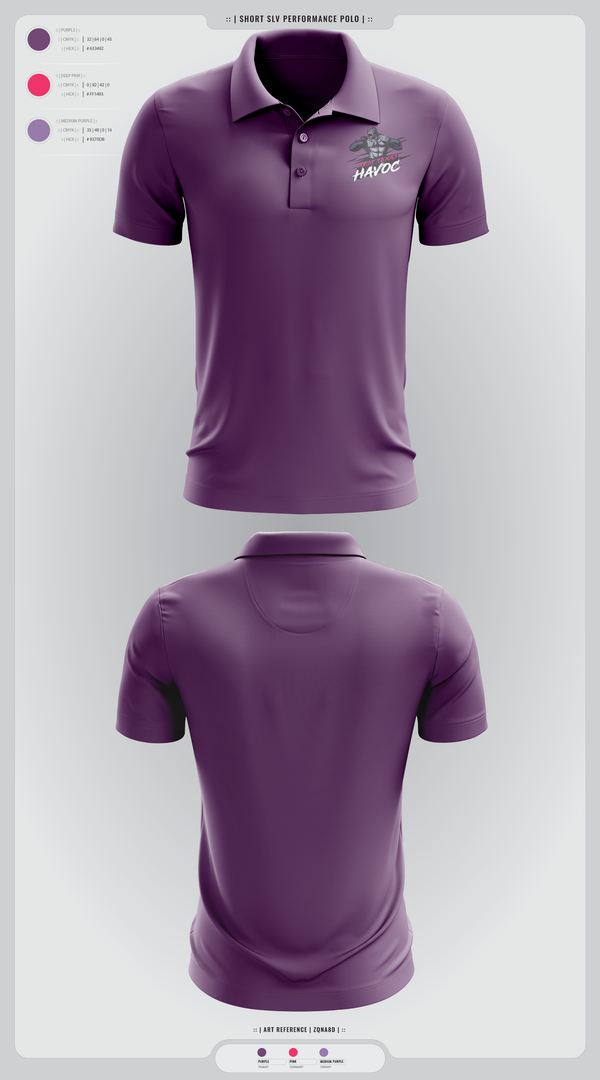Short Sleeve Performance Polo, West texas Havoc, Baseball, Teamtime, Team time, sublimation, custom sports apparel, team uniforms, spirit wear, spiritwear, sports uniforms, custom shirts, team store, custom team store, fundraiser sports, apparel fundraiser