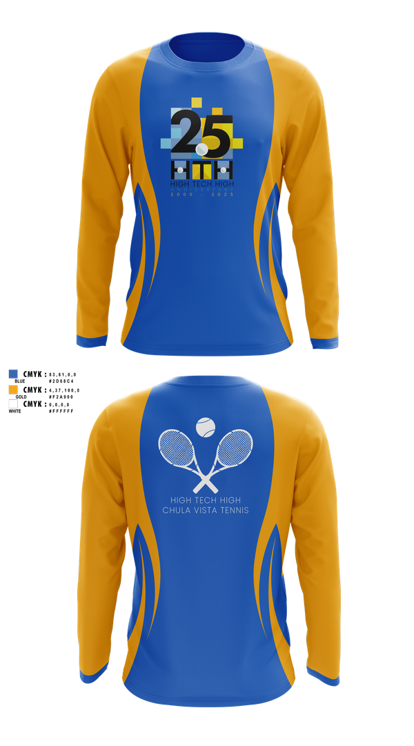 Long Sleeve Performance Shirt, High Tech High - Chula Vista Tennis, Tennis, Teamtime, Team time, sublimation, custom sports apparel, team uniforms, spirit wear, spiritwear, sports uniforms, custom shirts, team store, custom team store, fundraiser sports, apparel fundraiser