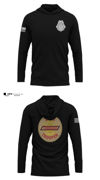 Long Sleeve Performance Shirt with hood, THP motor carrier unit, Police, Teamtime, Team time, sublimation, custom sports apparel, team uniforms, spirit wear, spiritwear, sports uniforms, custom shirts, team store, custom team store, fundraiser sports, apparel fundraiser