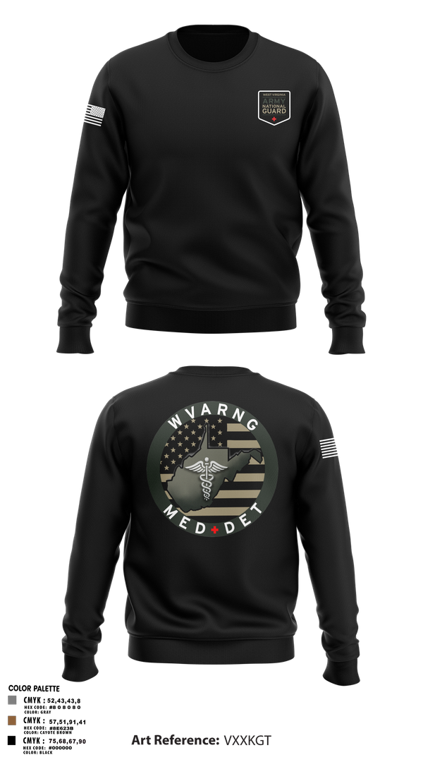 Crew Neck Sweatshirt, WV ARNG Med Det, , Teamtime, Team time, sublimation, custom sports apparel, team uniforms, spirit wear, spiritwear, sports uniforms, custom shirts, team store, custom team store, fundraiser sports, apparel fundraiser