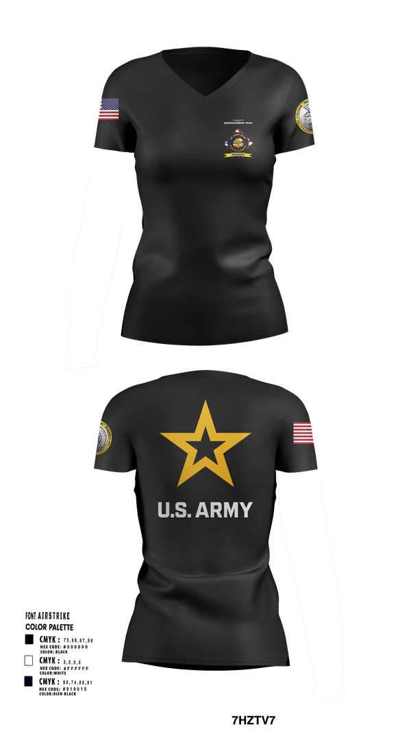Womens Short Sleeve Vneck Shirt, University of Toledo Army Marksmanship Unit, Army, Teamtime, Team time, sublimation, custom sports apparel, team uniforms, spirit wear, spiritwear, sports uniforms, custom shirts, team store, custom team store, fundraiser sports, apparel fundraiser