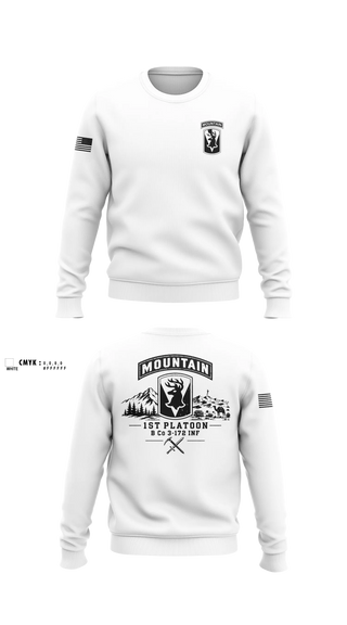 Crew Neck Sweatshirt, B CO 3/172 1st PLT, Army, Teamtime, Team time, sublimation, custom sports apparel, team uniforms, spirit wear, spiritwear, sports uniforms, custom shirts, team store, custom team store, fundraiser sports, apparel fundraiser