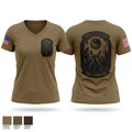 DET 3 HHB 1-111th FA 3177966 Women's Short Sleeve V-neck Shirt - 1