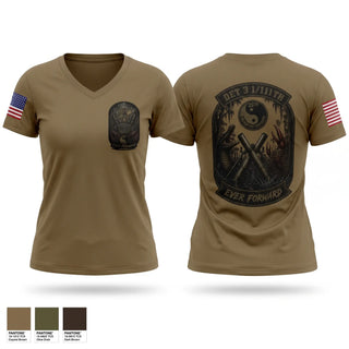 Womens Short Sleeve Vneck Shirt, DET 3 HHB 1-111th FA, National Guard, Teamtime, Team time, sublimation, custom sports apparel, team uniforms, spirit wear, spiritwear, sports uniforms, custom shirts, team store, custom team store, fundraiser sports, apparel fundraiser
