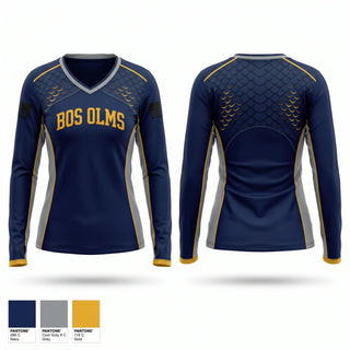 Womens Long Sleeve Vneck Shirt, BOS OLMS, Police, Teamtime, Team time, sublimation, custom sports apparel, team uniforms, spirit wear, spiritwear, sports uniforms, custom shirts, team store, custom team store, fundraiser sports, apparel fundraiser
