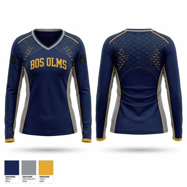 Womens Long Sleeve Vneck Shirt, BOS OLMS, Police, Teamtime, Team time, sublimation, custom sports apparel, team uniforms, spirit wear, spiritwear, sports uniforms, custom shirts, team store, custom team store, fundraiser sports, apparel fundraiser
