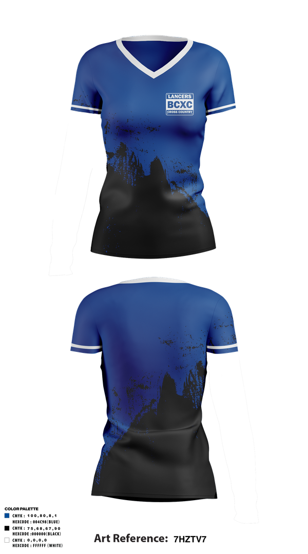 Womens Short Sleeve Vneck Shirt, Brookfield Central, Cross Country, Teamtime, Team time, sublimation, custom sports apparel, team uniforms, spirit wear, spiritwear, sports uniforms, custom shirts, team store, custom team store, fundraiser sports, apparel fundraiser