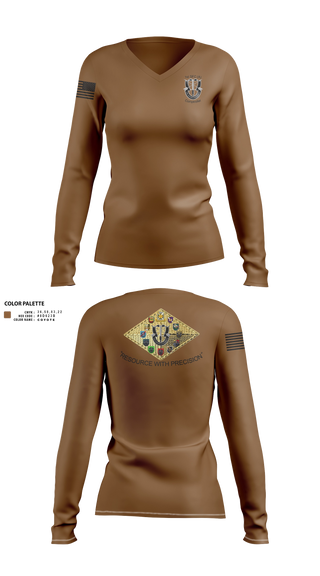 Womens Long Sleeve Vneck Shirt, 1SFC Comptroller, Army, Teamtime, Team time, sublimation, custom sports apparel, team uniforms, spirit wear, spiritwear, sports uniforms, custom shirts, team store, custom team store, fundraiser sports, apparel fundraiser