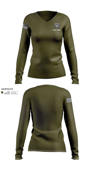 Womens Long Sleeve Vneck Shirt, Lorain county sheriff swat, , Teamtime, Team time, sublimation, custom sports apparel, team uniforms, spirit wear, spiritwear, sports uniforms, custom shirts, team store, custom team store, fundraiser sports, apparel fundraiser