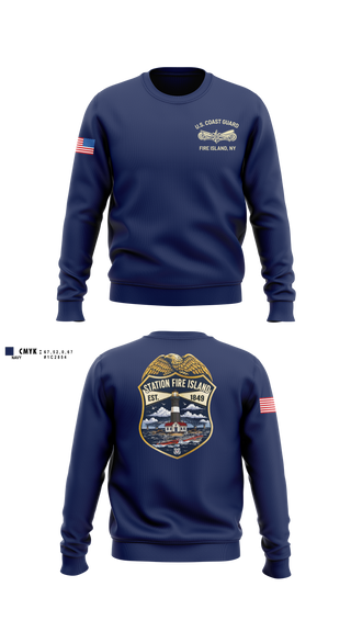 Crew Neck Sweatshirt, Station Fire island NY, Coast Guard, Teamtime, Team time, sublimation, custom sports apparel, team uniforms, spirit wear, spiritwear, sports uniforms, custom shirts, team store, custom team store, fundraiser sports, apparel fundraiser