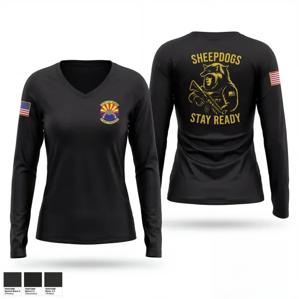 Womens Long Sleeve Vneck Shirt, 82 SFS, Air Force, Teamtime, Team time, sublimation, custom sports apparel, team uniforms, spirit wear, spiritwear, sports uniforms, custom shirts, team store, custom team store, fundraiser sports, apparel fundraiser