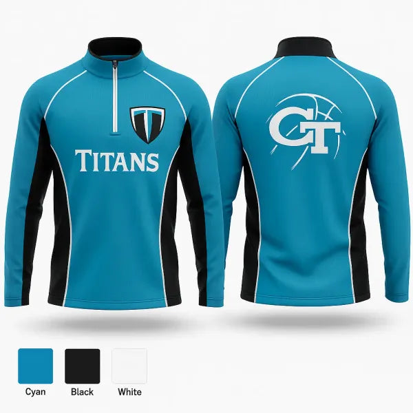 Quarter Zip Jacket, Titans, Women's Basketball, Teamtime, Team time, sublimation, custom sports apparel, team uniforms, spirit wear, spiritwear, sports uniforms, custom shirts, team store, custom team store, fundraiser sports, apparel fundraiser