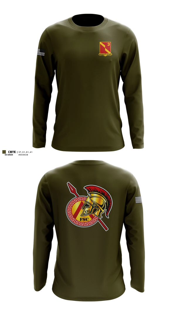 Long Sleeve Performance Shirt, 135th FSC, Army, Teamtime, Team time, sublimation, custom sports apparel, team uniforms, spirit wear, spiritwear, sports uniforms, custom shirts, team store, custom team store, fundraiser sports, apparel fundraiser