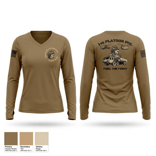 Womens Long Sleeve Vneck Shirt, Echo Company 2-104th GSAB, National Guard, Teamtime, Team time, sublimation, custom sports apparel, team uniforms, spirit wear, spiritwear, sports uniforms, custom shirts, team store, custom team store, fundraiser sports, apparel fundraiser